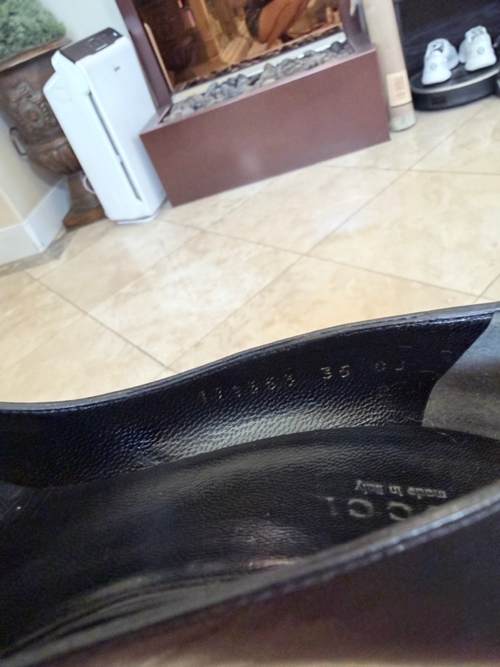 Gucci Black Leather Horsebit Peep-Toe Heels - Picture 4 of 4